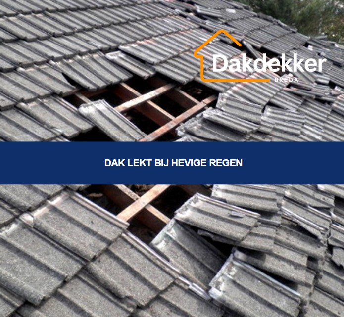 Dak lekt bij hevige regen